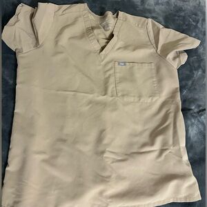 latte color scrubs. top is XL bottom is Large.